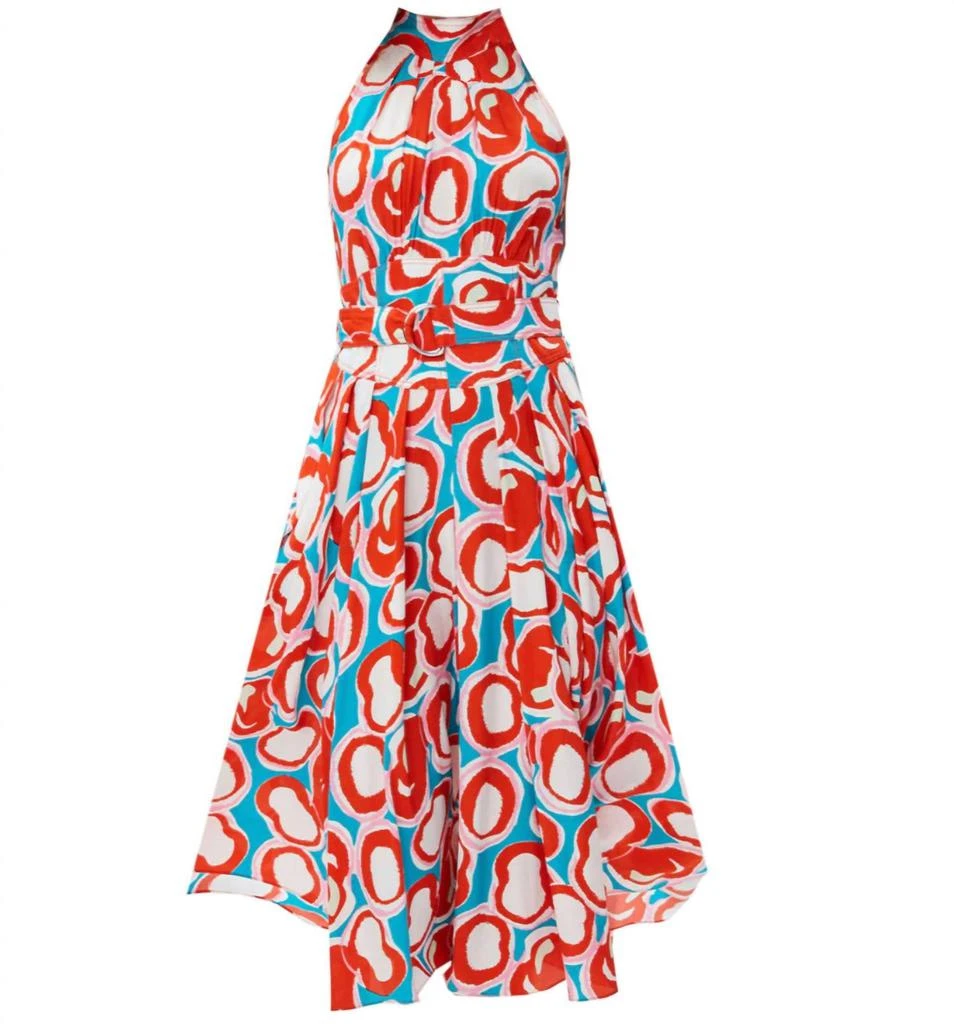 Diane von Furstenberg Nicola Dress In Abstract Dot Turquoise 2