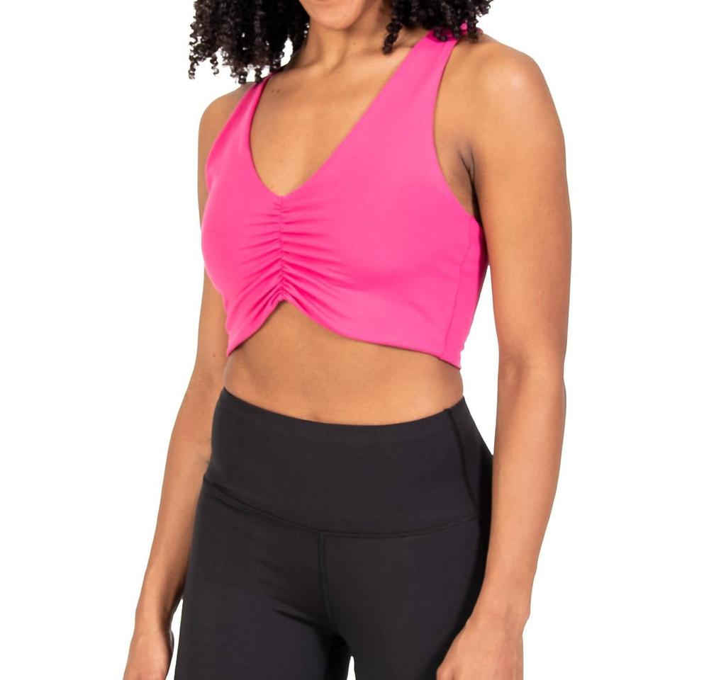 Body Wrappers Body Wrappers - Recycled Poly Shirred Front Racerback Sports Bra