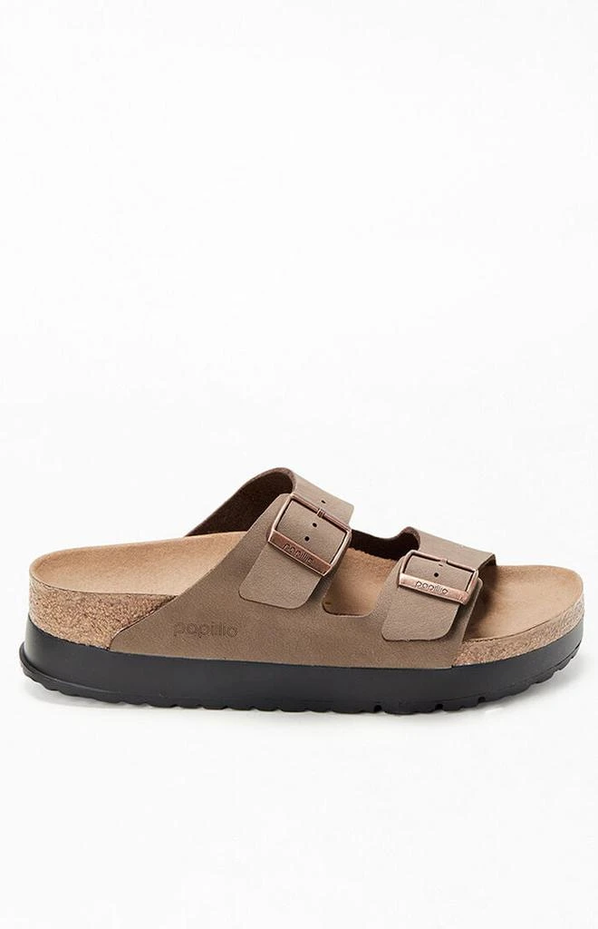 Birkenstock Women's Arizona Vegan Leather Platform Sandals Mocha 1