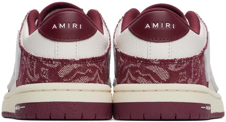 AMIRI White & Burgundy Bandana Denim Skel Top Low Sneakers 2