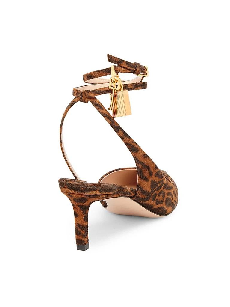 Tom Ford Padlock 55MM Ocelot Print Suede Slingback Pumps 3