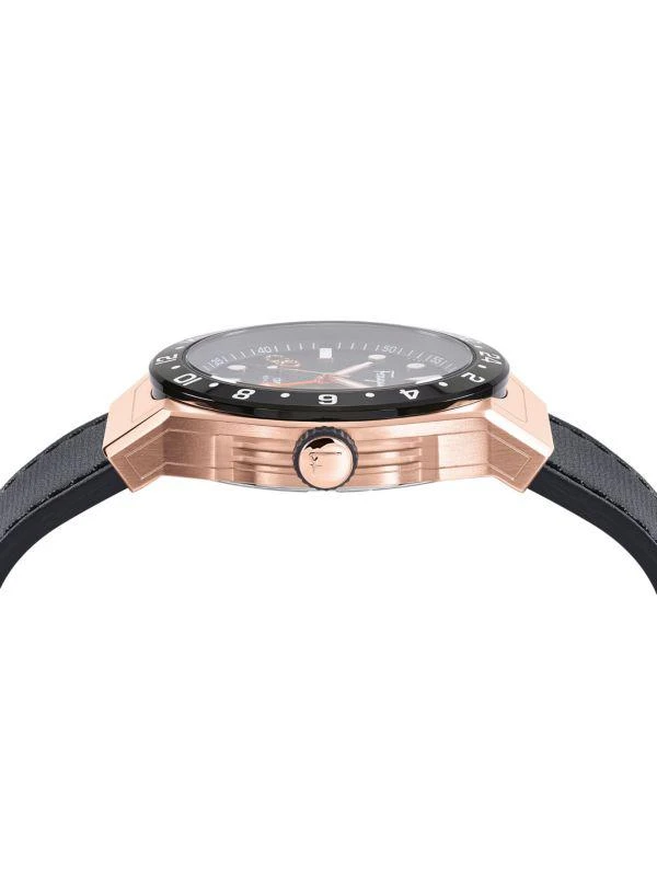 Salvatore Ferragamo SLX GMT 43MM IP Rose Goldtone Stainless Steel & Leather Strap Watch 3