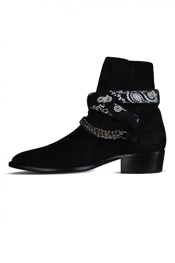 AMIRI Luxury men's ankle boots amiri bandana buckle ankle boots in black suede. 3