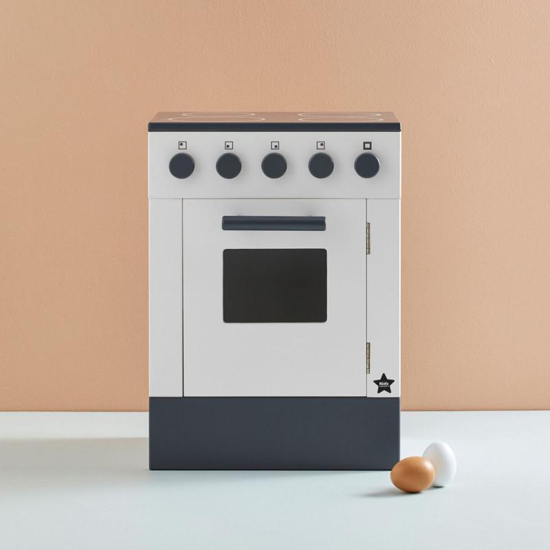 Kids Concept Wooden toy stove in white and black