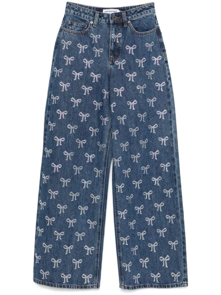 Self Portrait Self-Portrait Jeans With Rhinestone Bow 1
