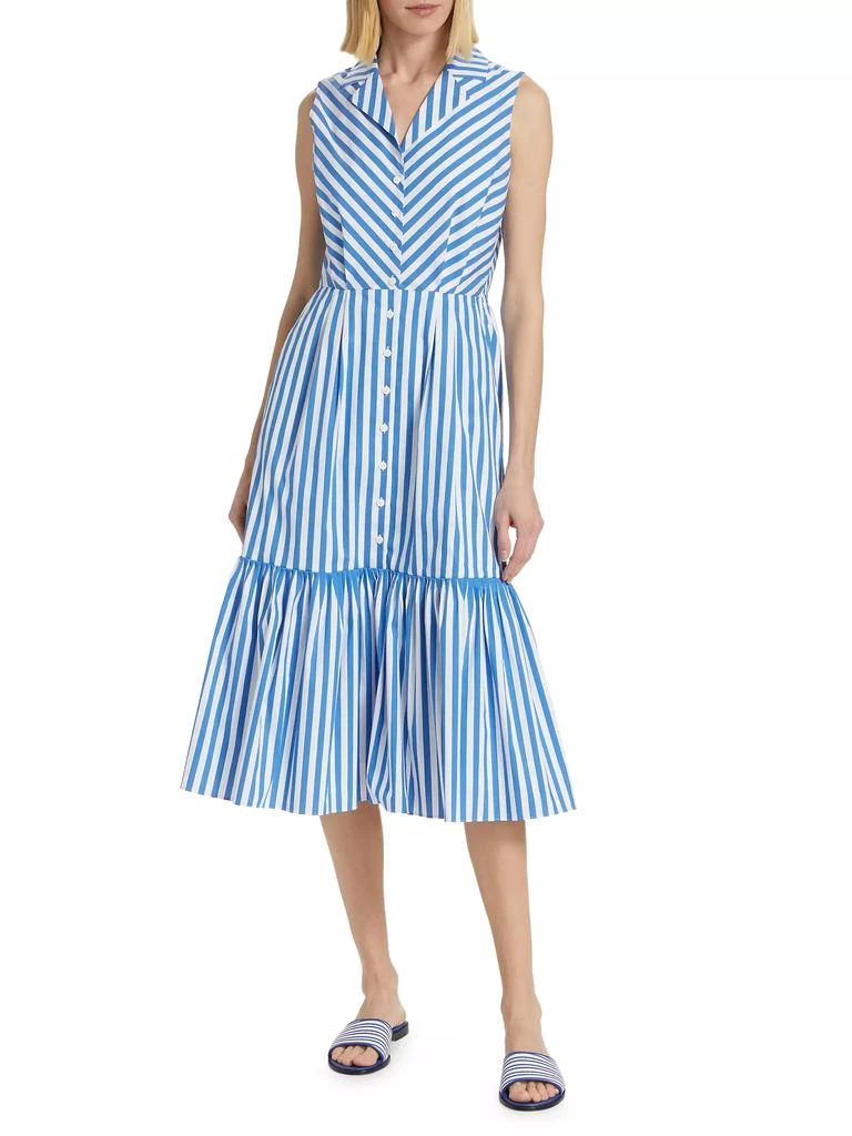 Tahari Joelle Striped Sleeveless Midi-Dress 3