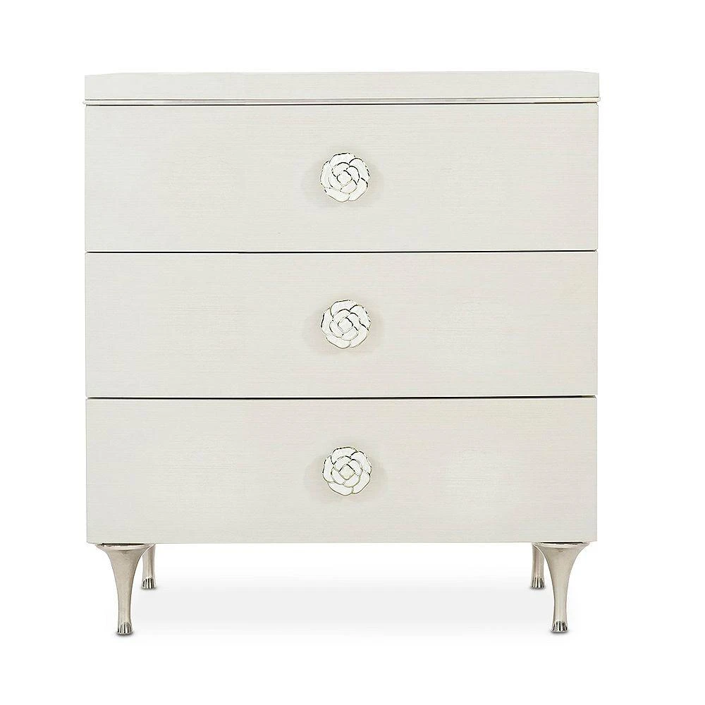 Bernhardt Silhouette 3 Drawer Nightstand with Rose Hardware 1