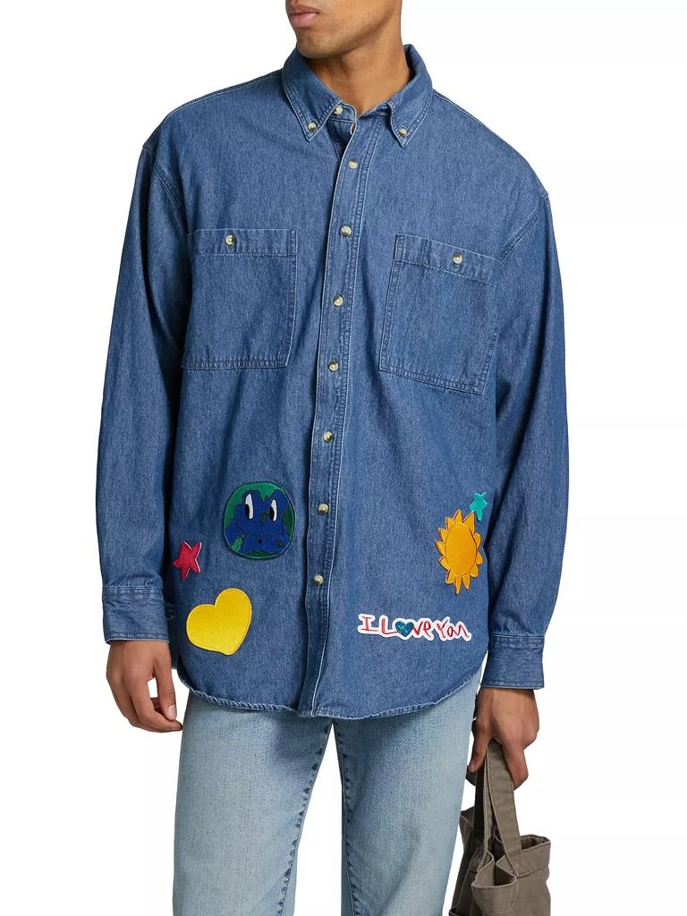 Kids Worldwide Universe Denim Button-Down Shacket 3
