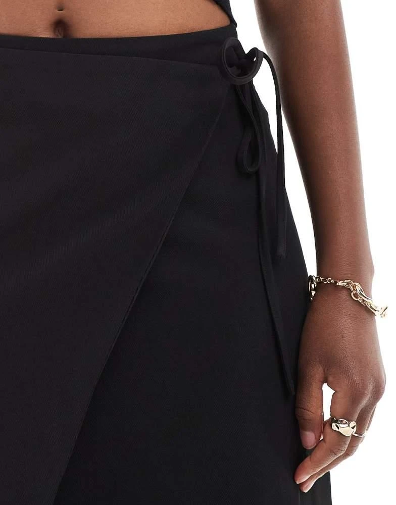 & Other Stories & Other Stories wrap mini skirt in black 3
