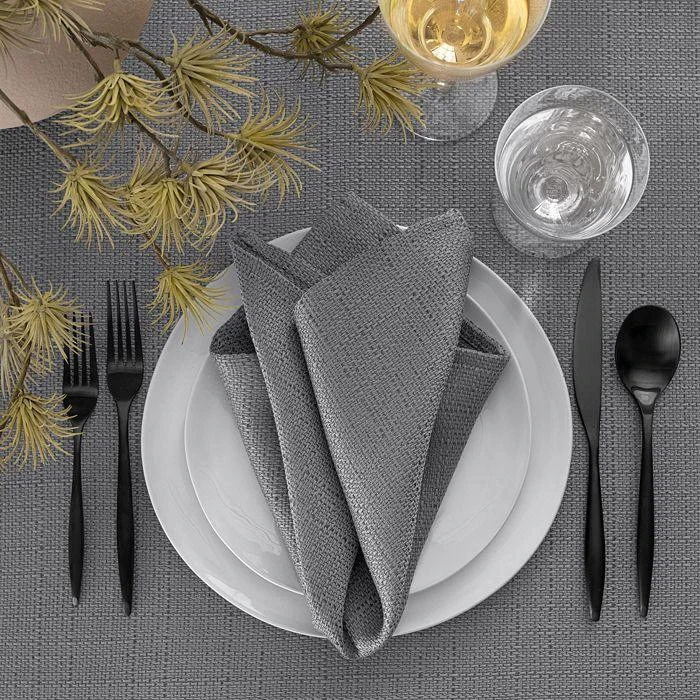 Elrene Home Fashions Laurel Solid Texture Water and Stain Resistant Napkins, Set of 4 3
