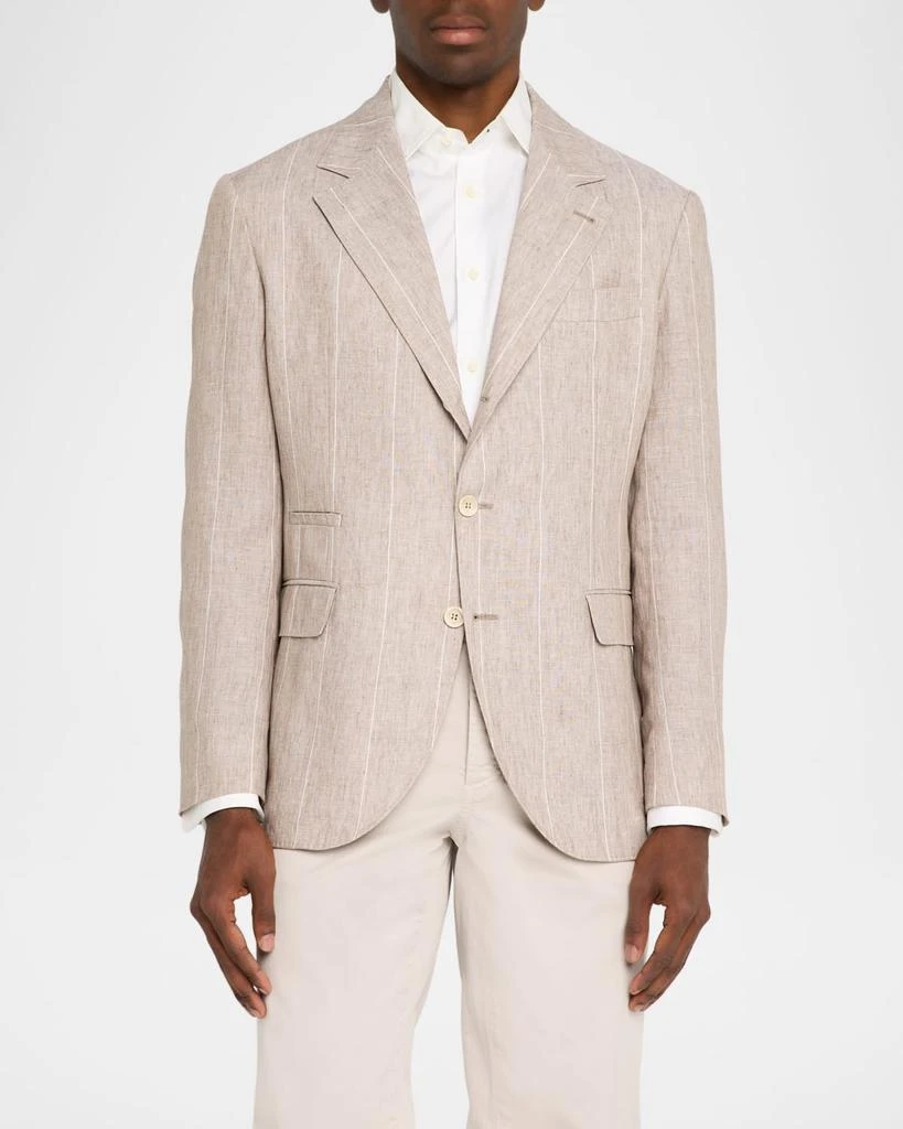 Brunello Cucinelli Men's Linen Stripe Single-Breasted Sport Coat 4