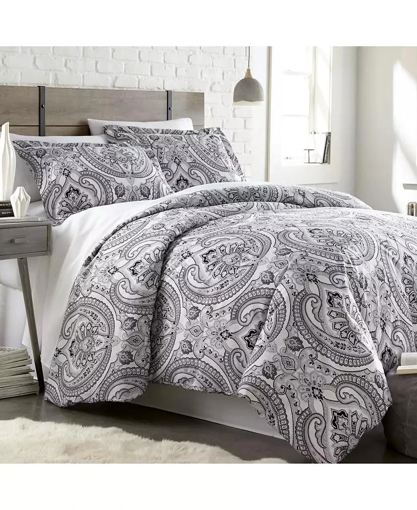 SOUTHSHORE FINE LINENS Classic Paisley 3-Pc. Duvet Cover Set 1