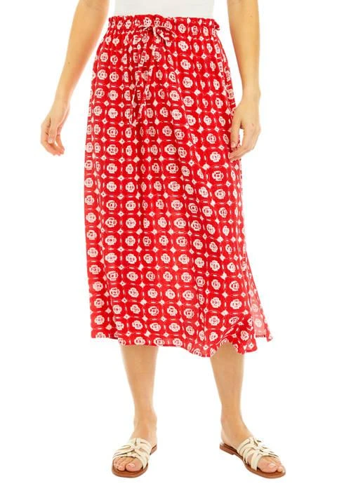 Wonderly Womens Paper Bag Waist Midi Skirt 1
