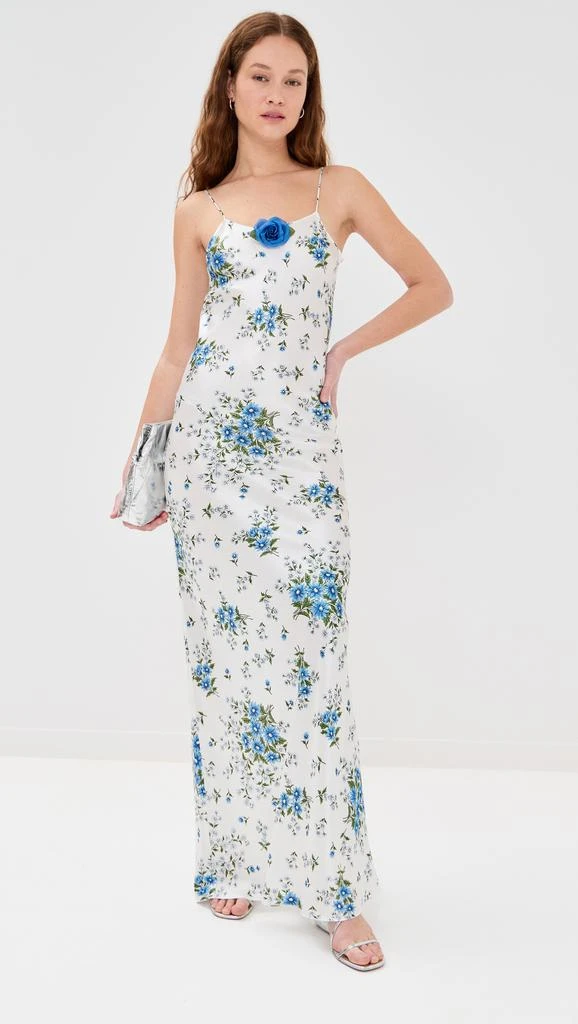 Rodarte Daisy Silk Slip Dress with Rose 4
