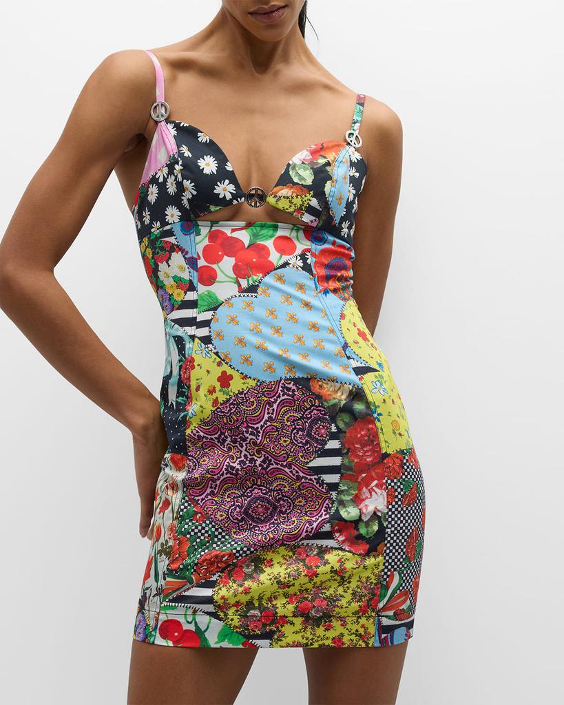 Moschino Jeans Archive-Print Cotton Mini Bodycon Dress