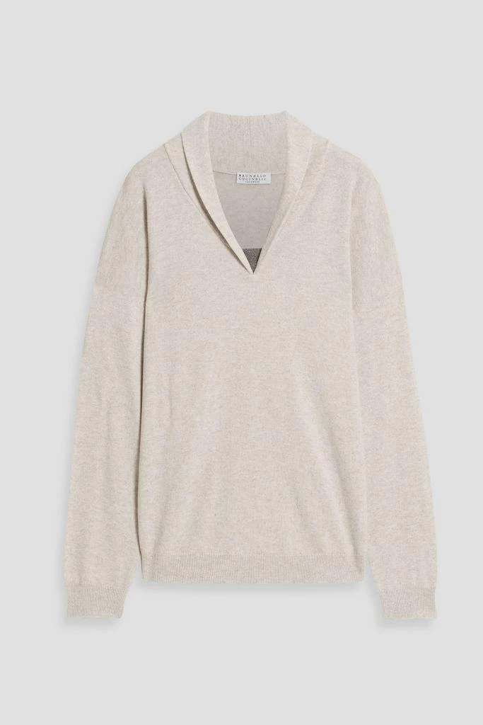 Brunello Cucinelli Bead-embellished cashmere sweater 1