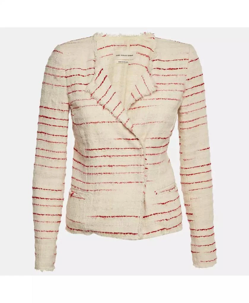 Pre-Owned Isabel Marant Women
s Etoile Cream /red Striped Tweed Glenn Jacket
