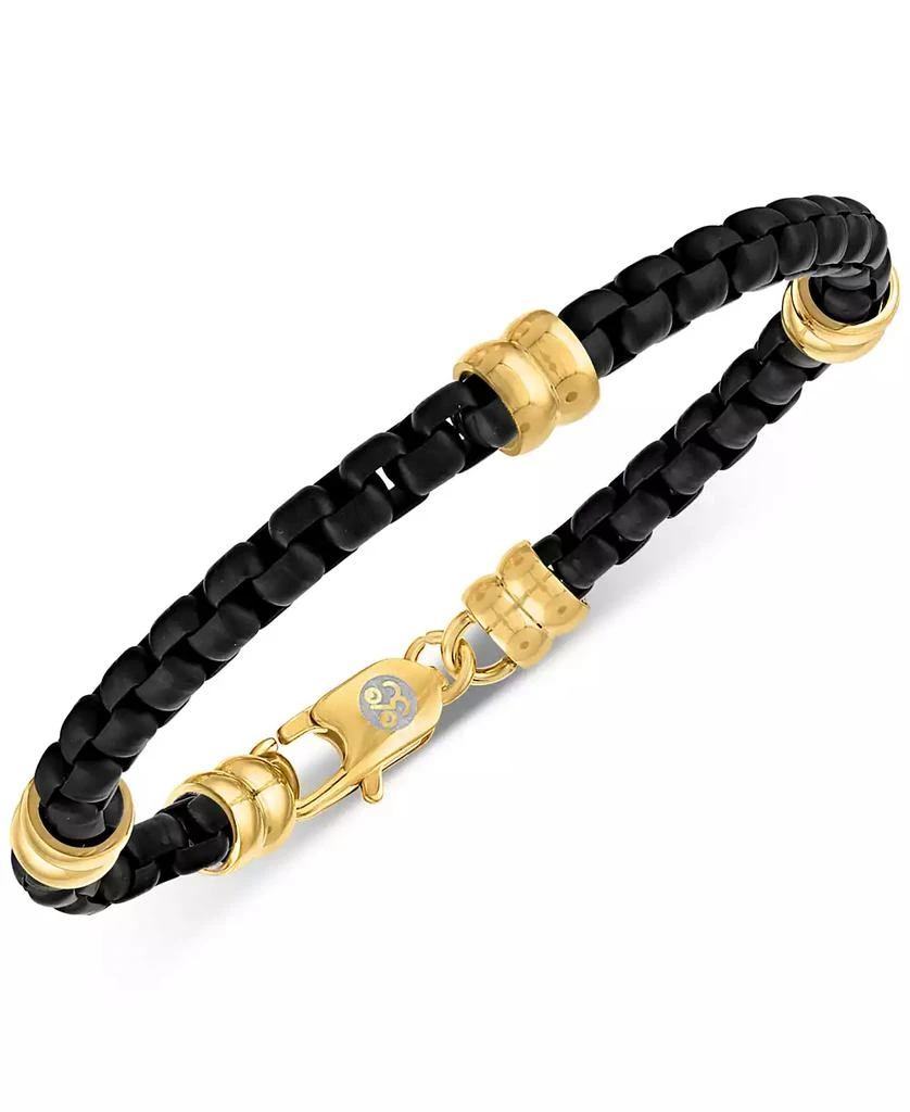 Esquire Men's Jewelry Box Link Chain Bracelet in Black & Gold-Tone Ion Plated Stainless Steel, Exclusively at Macy's 8