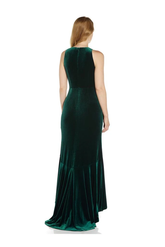 Adrianna Papell Velvet cascade gown 3