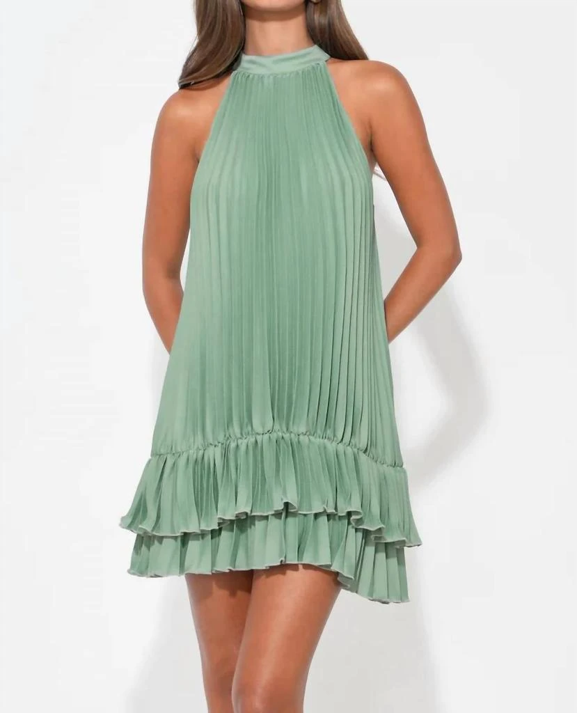 chinese dress ladies Kaylie Eyelet PEM Button Down Midi Dress Kelly-Green / S by Sugarlips main image 1