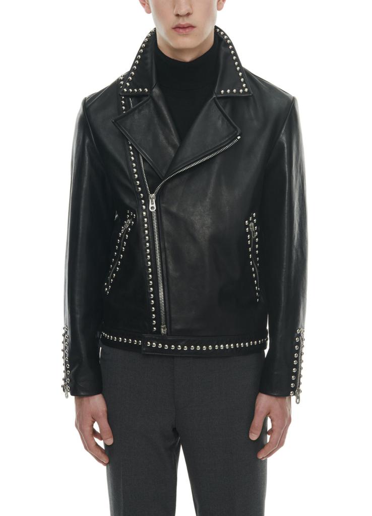 Fursac Calfskin leather jacket with studs