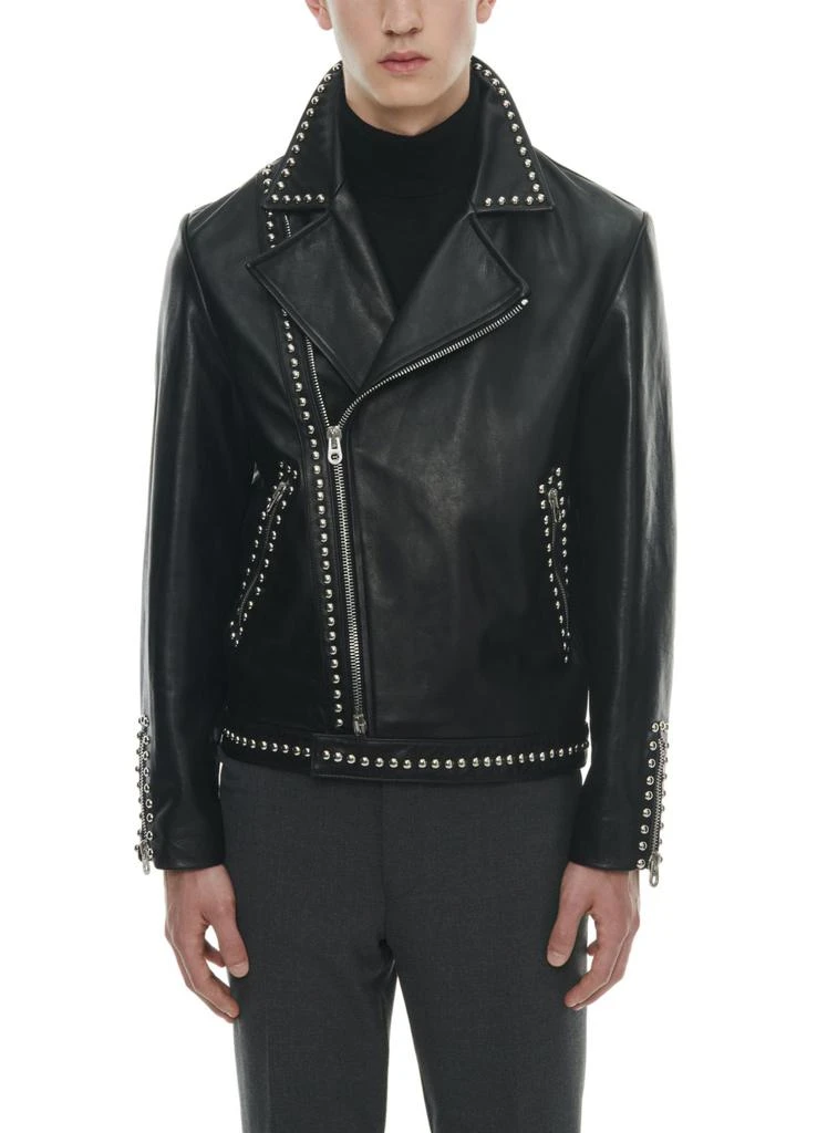 Fursac Calfskin leather jacket with studs 2