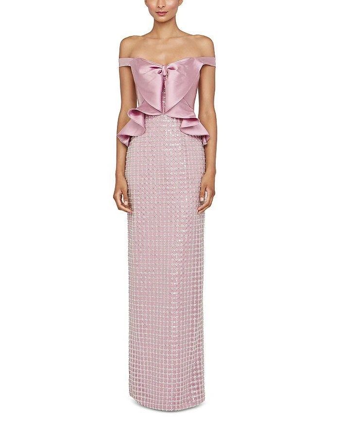 Theia Cynthia Draped Bow Bodice Gown - Lilac Whisper - 16 Theia Cynthia Draped Bow Bodice Gown - Lilac Whisper - 16