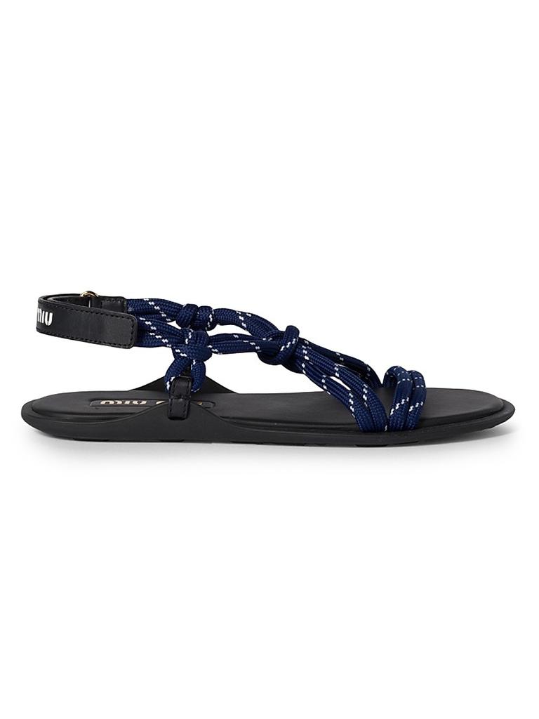 Miu Miu Black Nappa Leather Sandals - Shoes - BeyondStyle