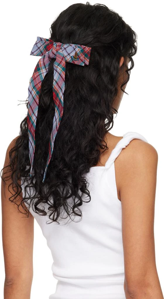 Vivienne Westwood Red 
Purple Tartan Hair Clip 3