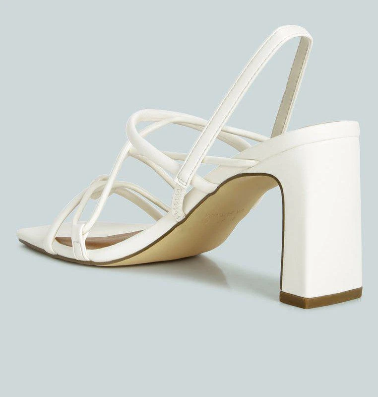London Rag Two Strings Slingback Slim Block Heel Sandals 2