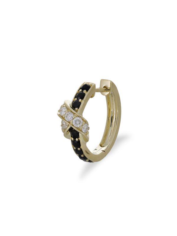 HUEB Fitas 14K Yellow Gold, Black Onyx & Diamond Huggie Earrings