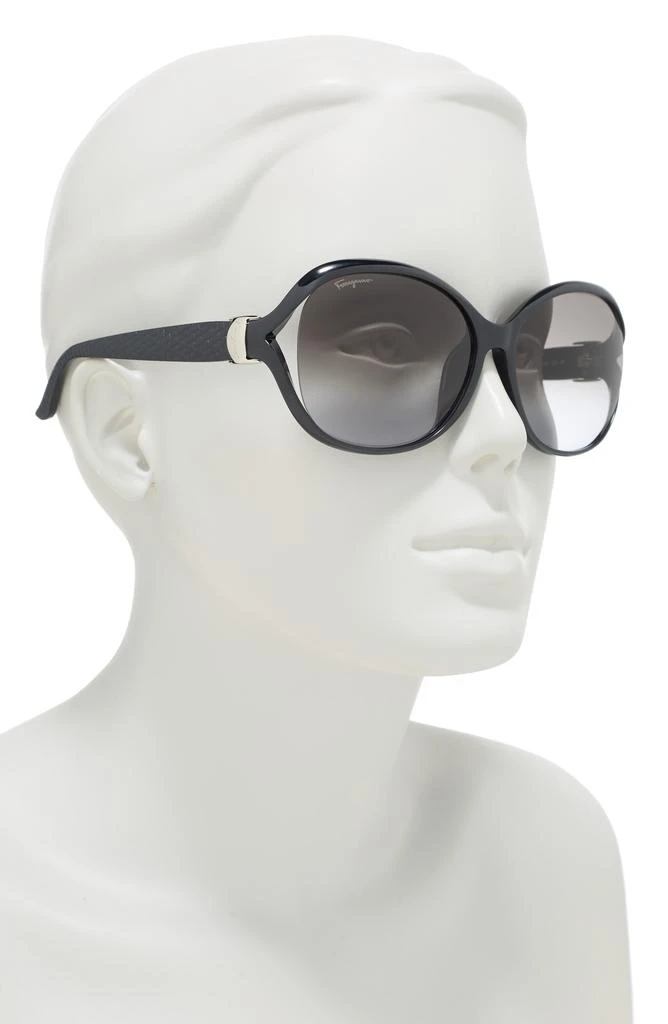 Shop Salvatore Ferragamo 61mm Round Sunglasses on Sale at  display picture 2