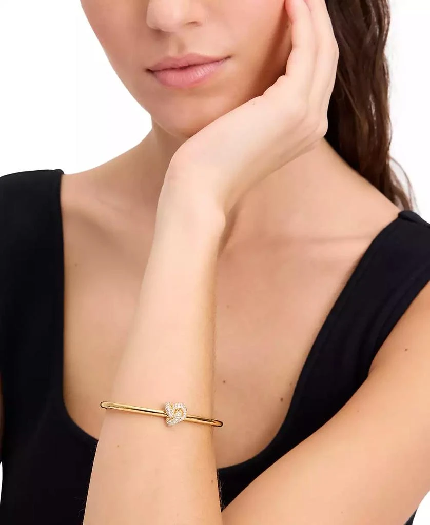 Kate Spade Gold-Tone Pavé Double Knot Bangle Bracelet 4