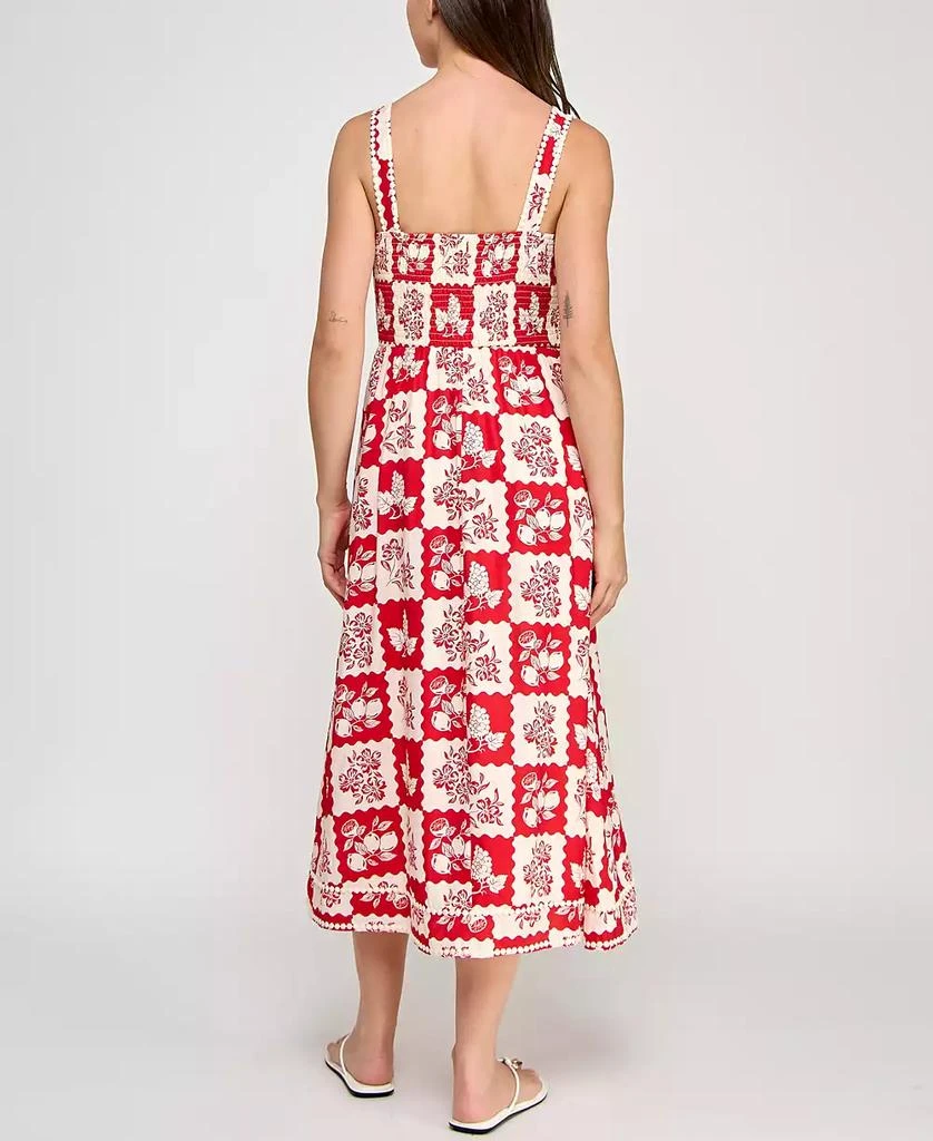 Planet Gold Juniors' Floral-Print Pom Pom-Trim Dress 2
