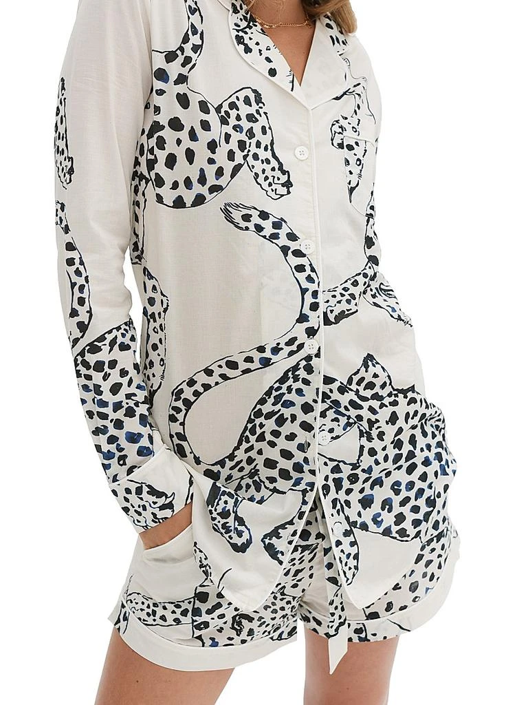 Desmond & Dempsey Jaguar Print Cotton Signature Pajama Set 4
