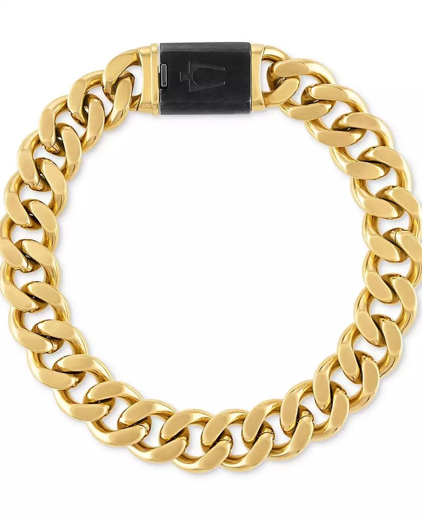 Bulova Men's Classic Curb Chain Bracelet in Gold-Plated Stainless Steel 1