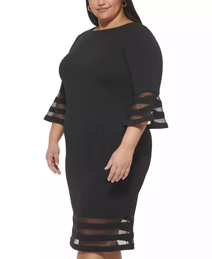 Calvin Klein Plus Size Bell-Sleeve Boat-Neck Sheath Dress 3