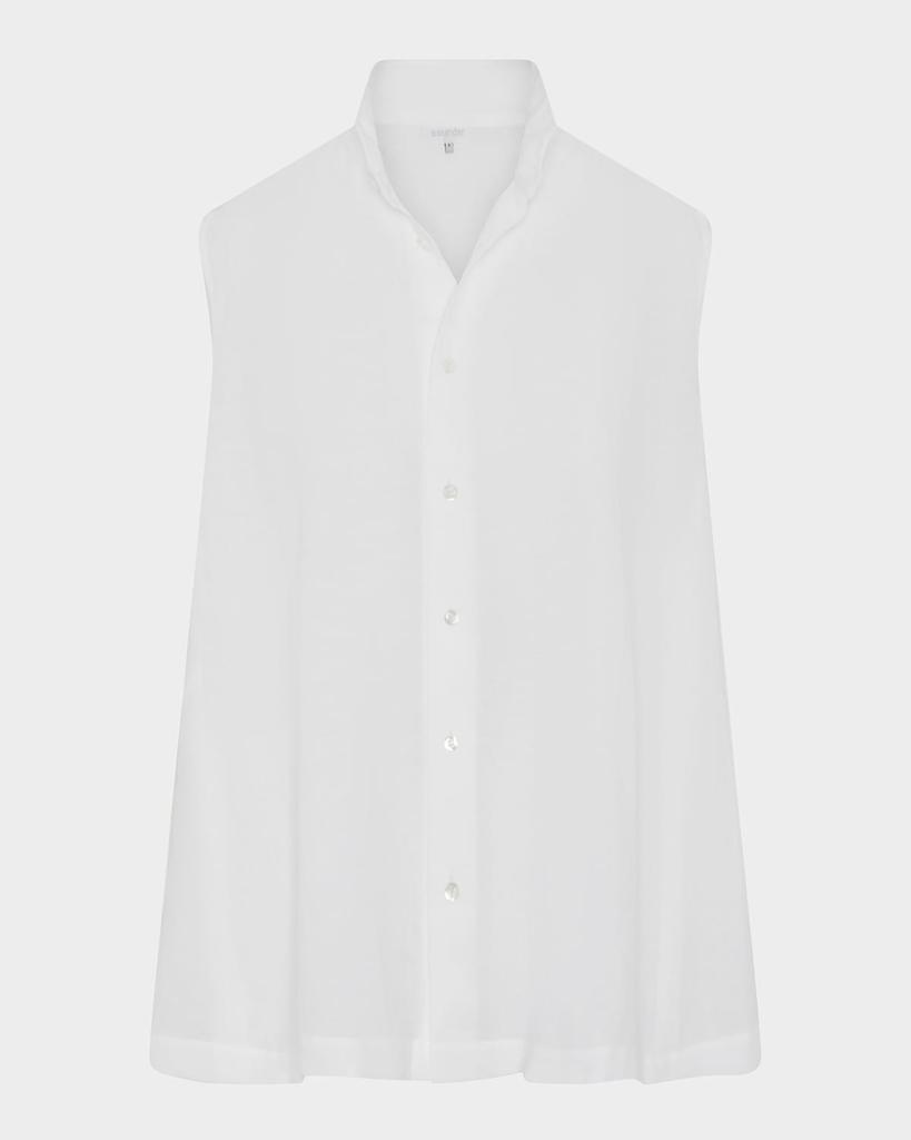 Eskandar Sleeveless Caucasus Shirt With Notch Collar (Long Length)