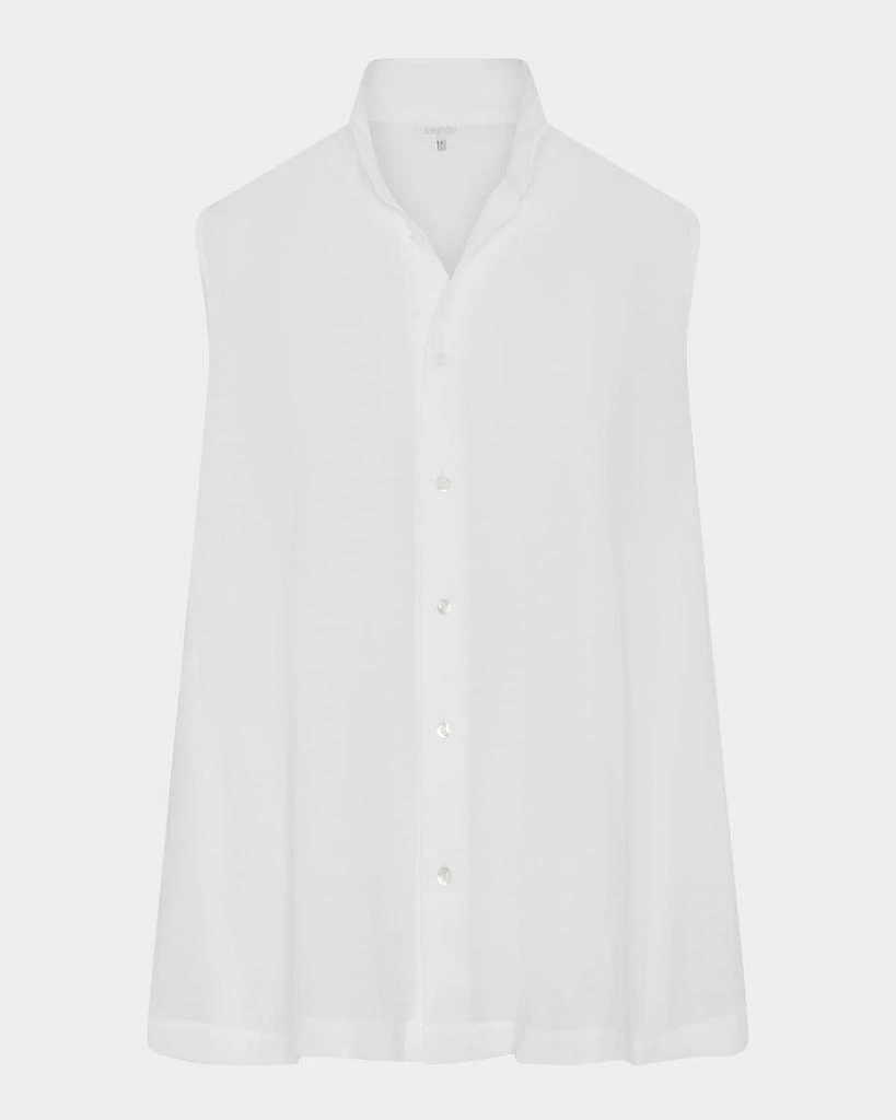 Eskandar Sleeveless Caucasus Shirt With Notch Collar (Long Length) 1