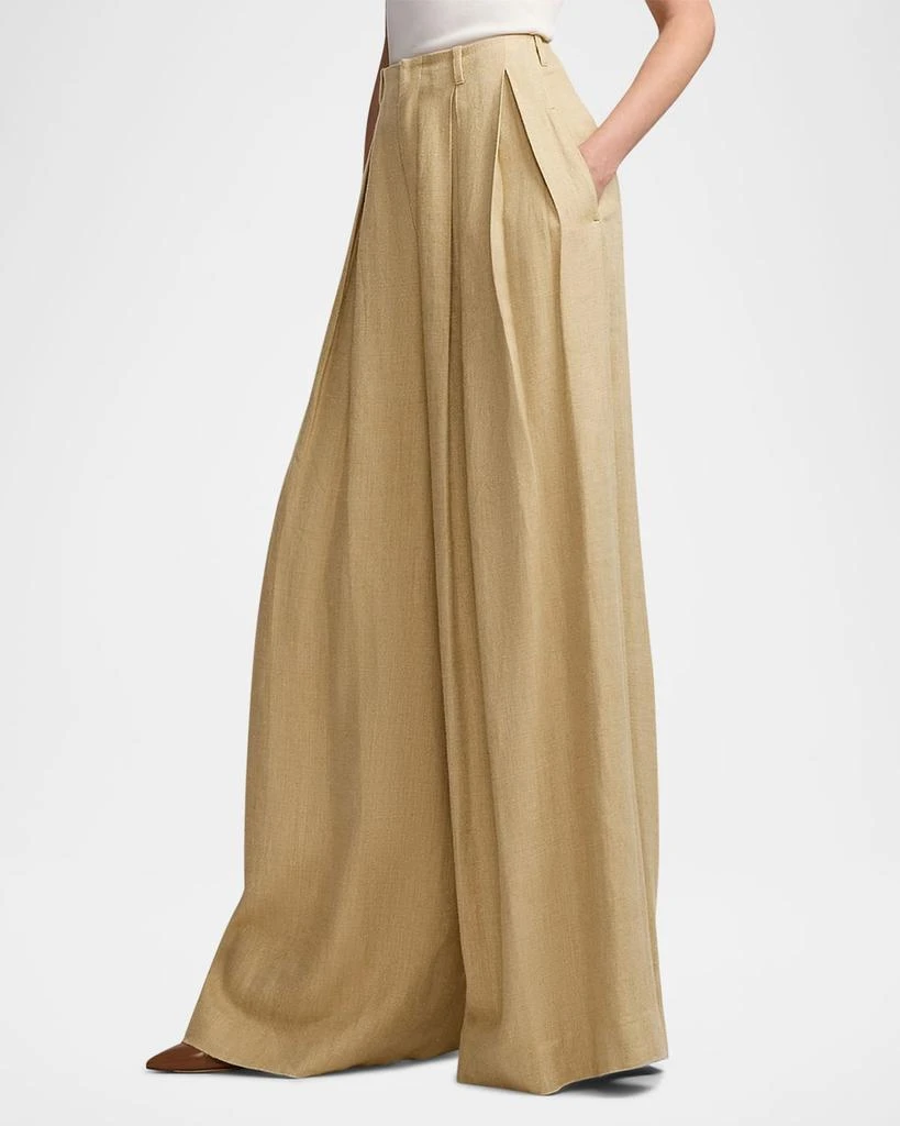 Ralph Lauren Greer Silk-Linen Twill Pleated Pants 6