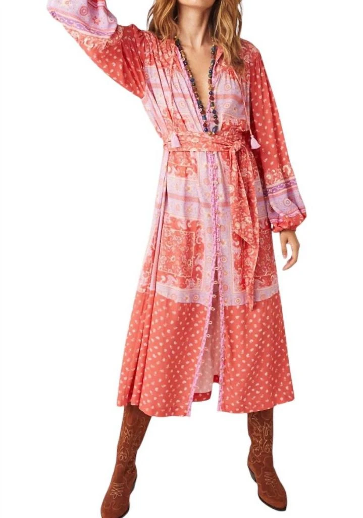 SPELL Sunshine Bandit Button Through Dress In Cayenne 1