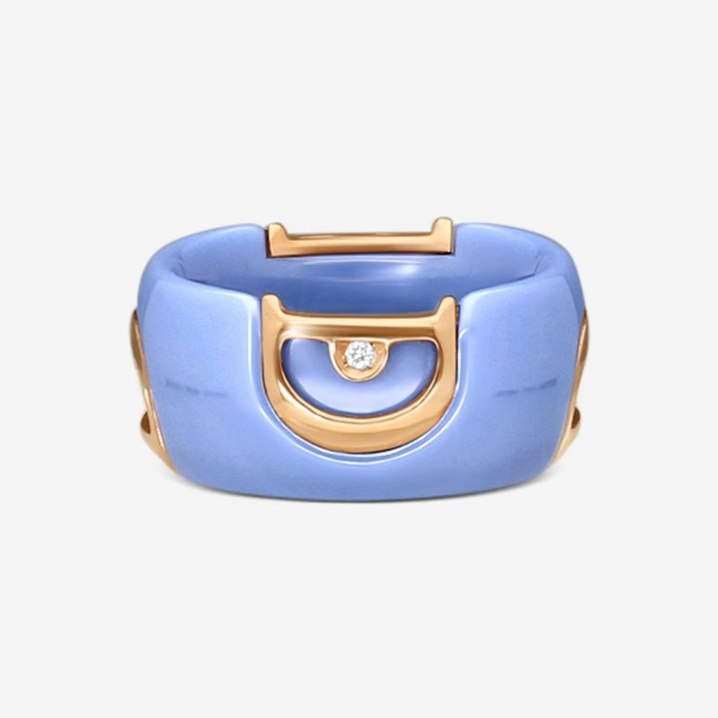 Damiani Damiani 18K Rose Gold 
Ceramic Diamond Band Ring Sz. 6.25 20082244-copy