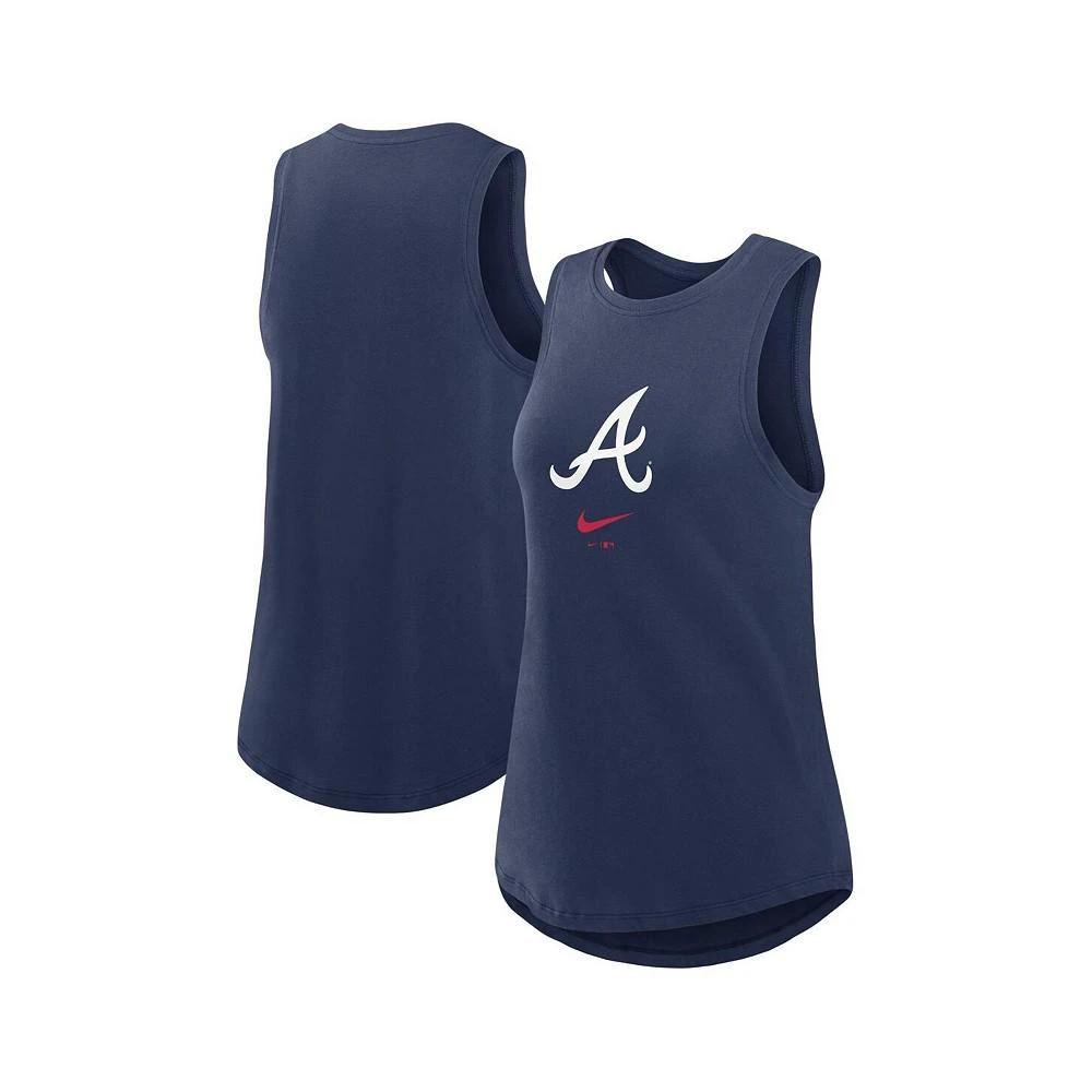 Nike Women's Navy Atlanta Braves Legacy Icon High Neck Fashion Tank Top