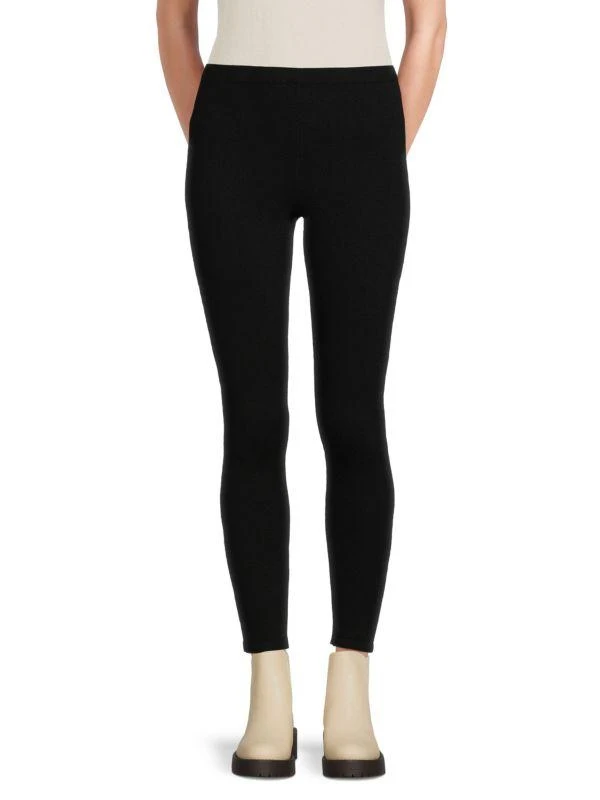 Sofia Cashmere Solid Cashmere Leggings 1