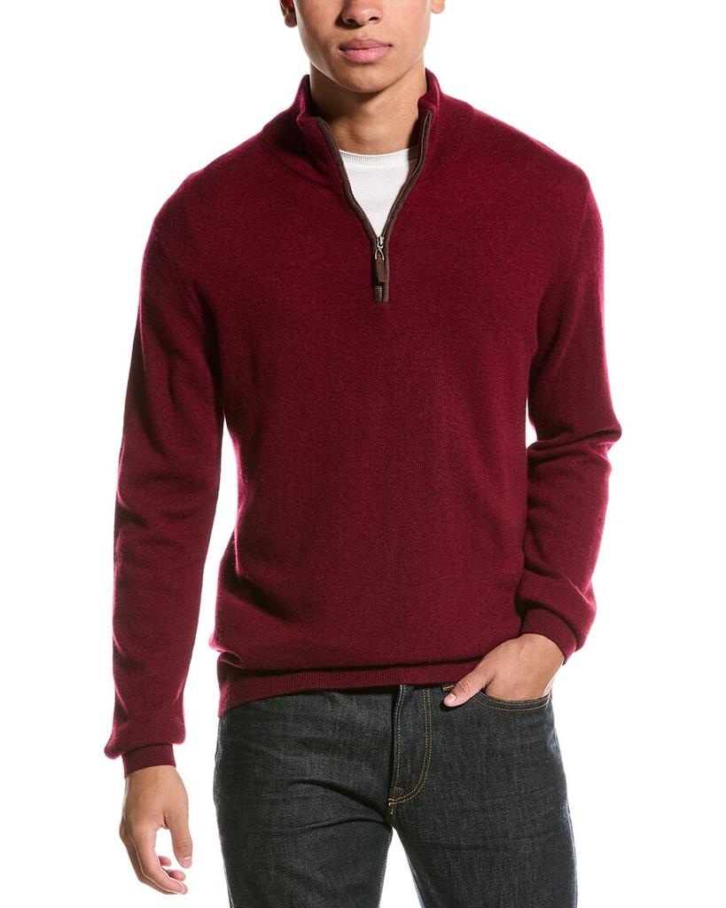 Magaschoni Cashmere 1/4-Zip Mock Neck Sweater