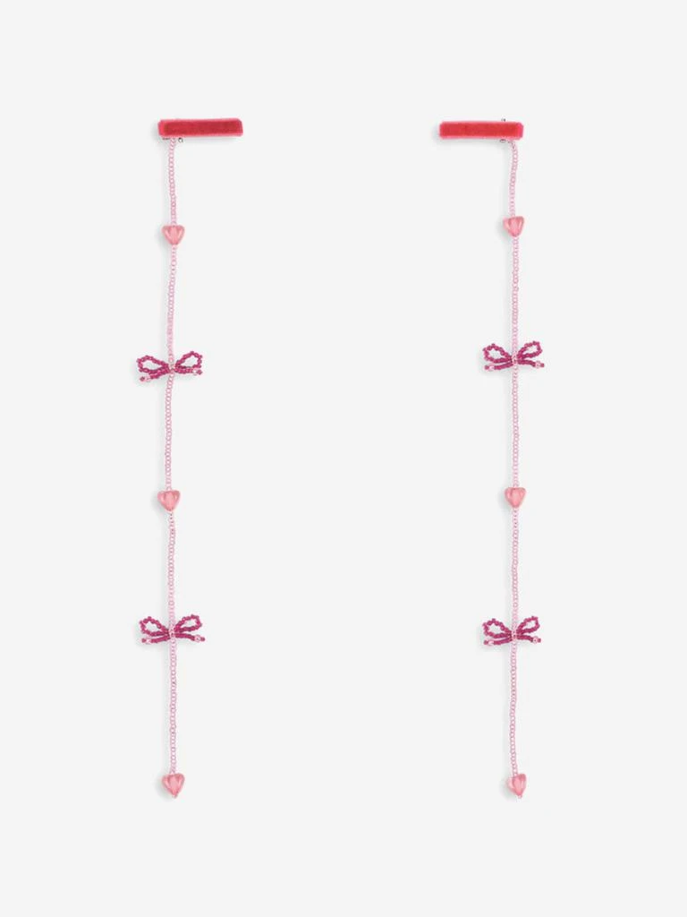 Konges Slojd Girls 2 Pack Pearly Tassel Hair Clip in Pink 3