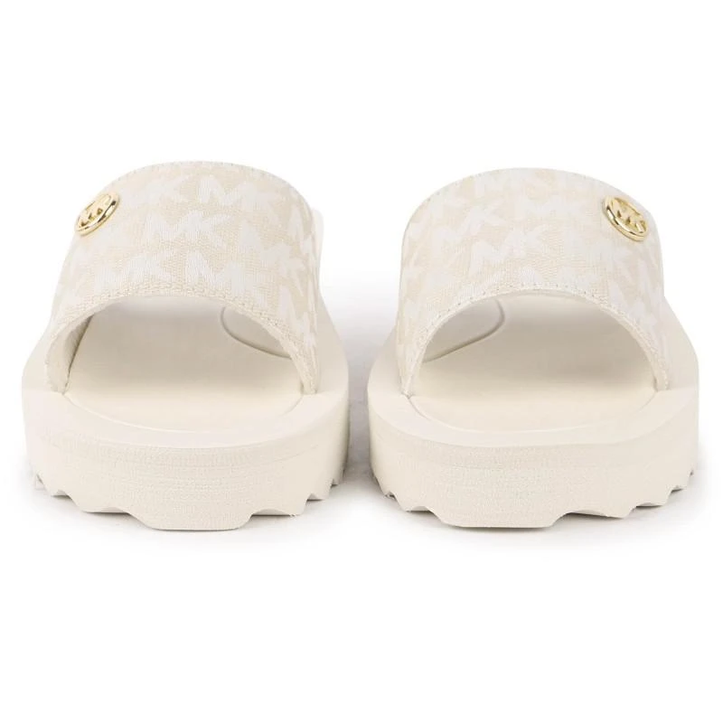Michael Kors Keating golden logo mk logo slide sandal 2