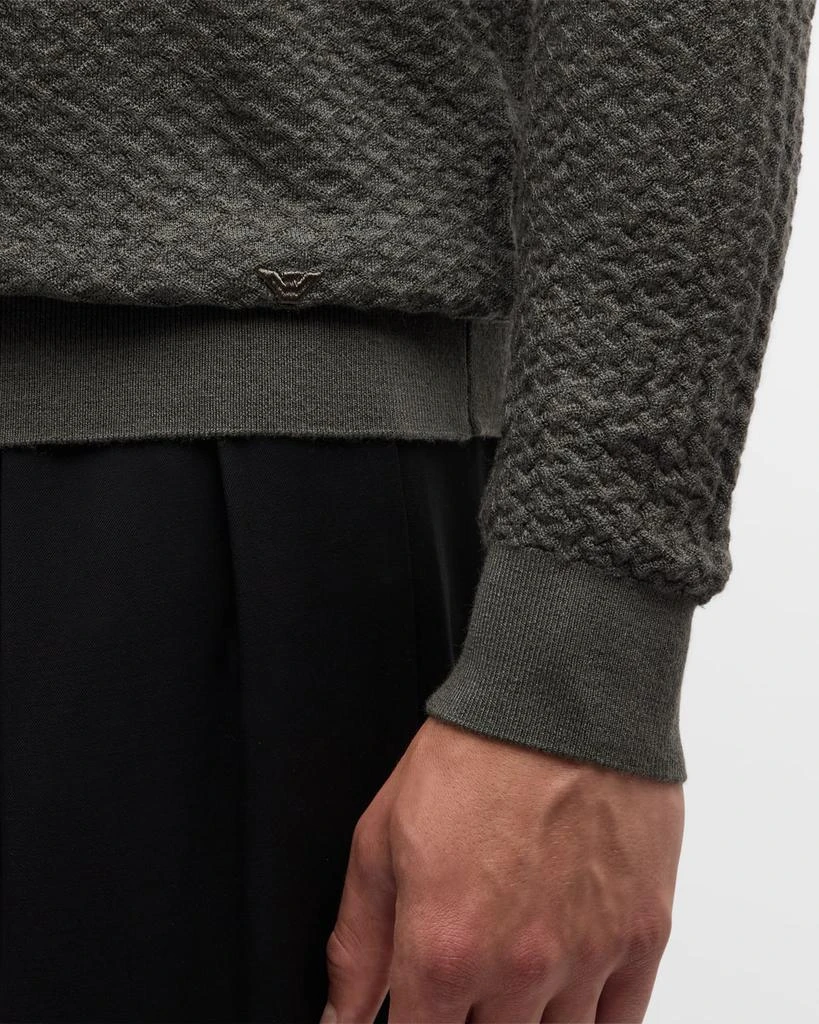 Emporio Armani Men's Textured Quarter-Zip Polo Sweater 7