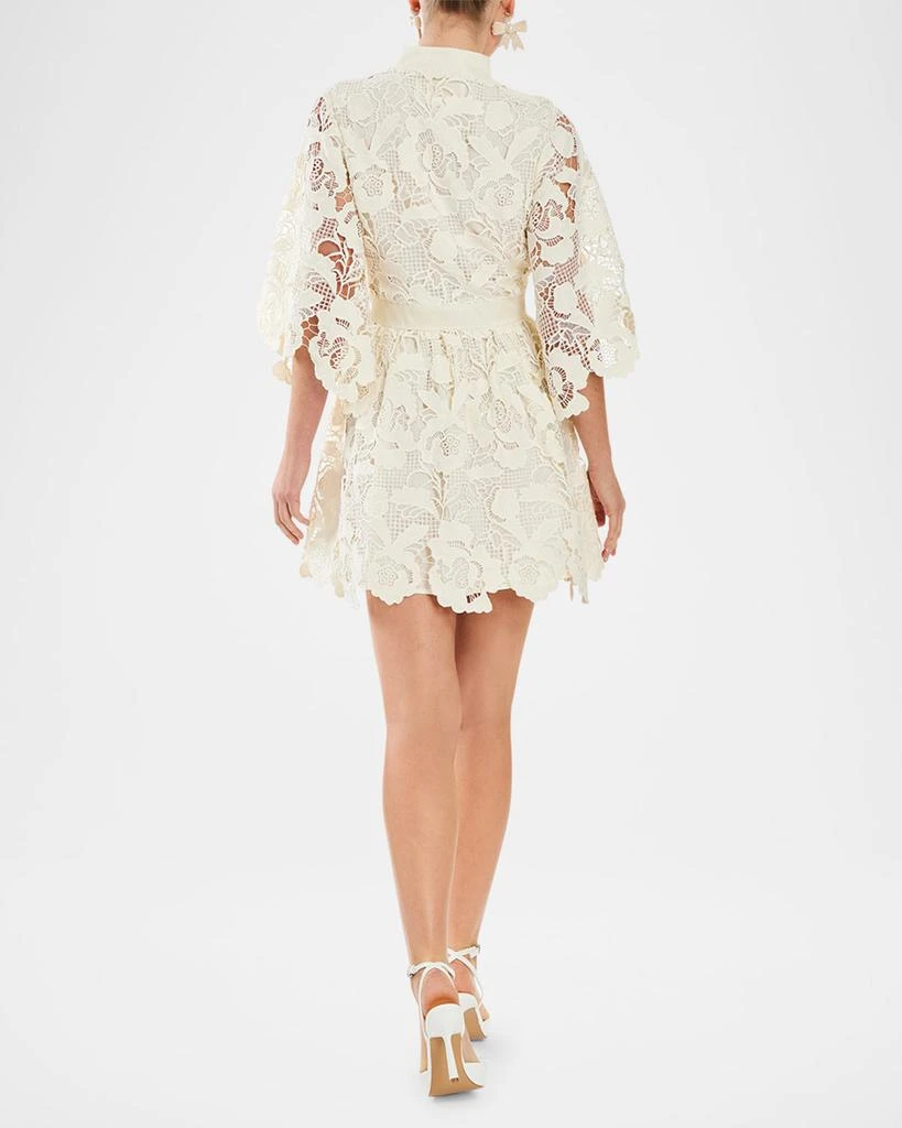 Mestiza New York Carmen Bow-Front Floral Lace Mini Dress 3