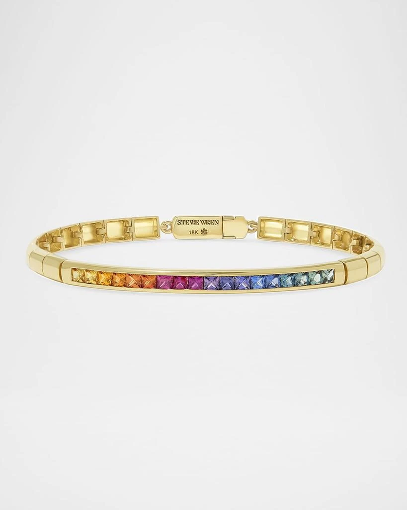 Stevie Wren 18K Yellow Gold L'Clat Sapphire Link Bracelet 1